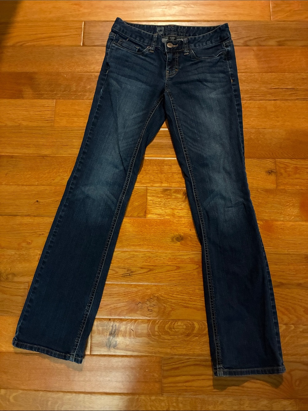 Women's Boot Cut Premium Denim Jeans in Dark Blue Wash